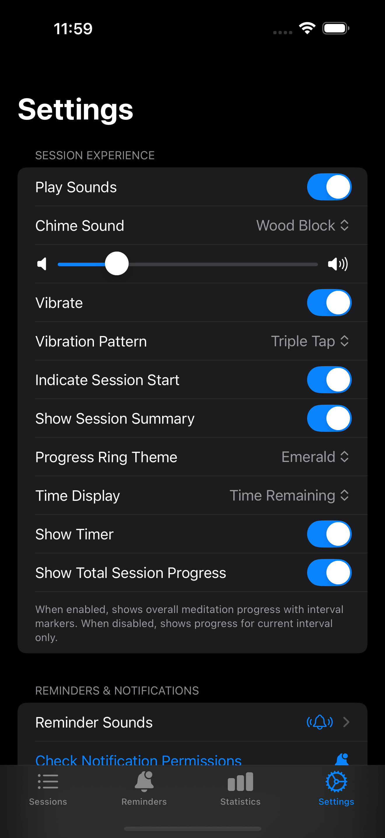 Stillness Timer - Customize everything to your liking